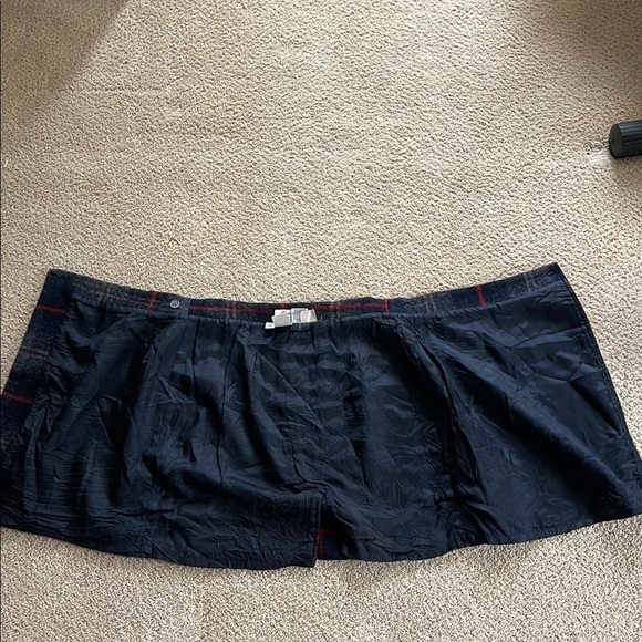 Plaid Wool Skirt - Navy and Red - Picture 4 of 7